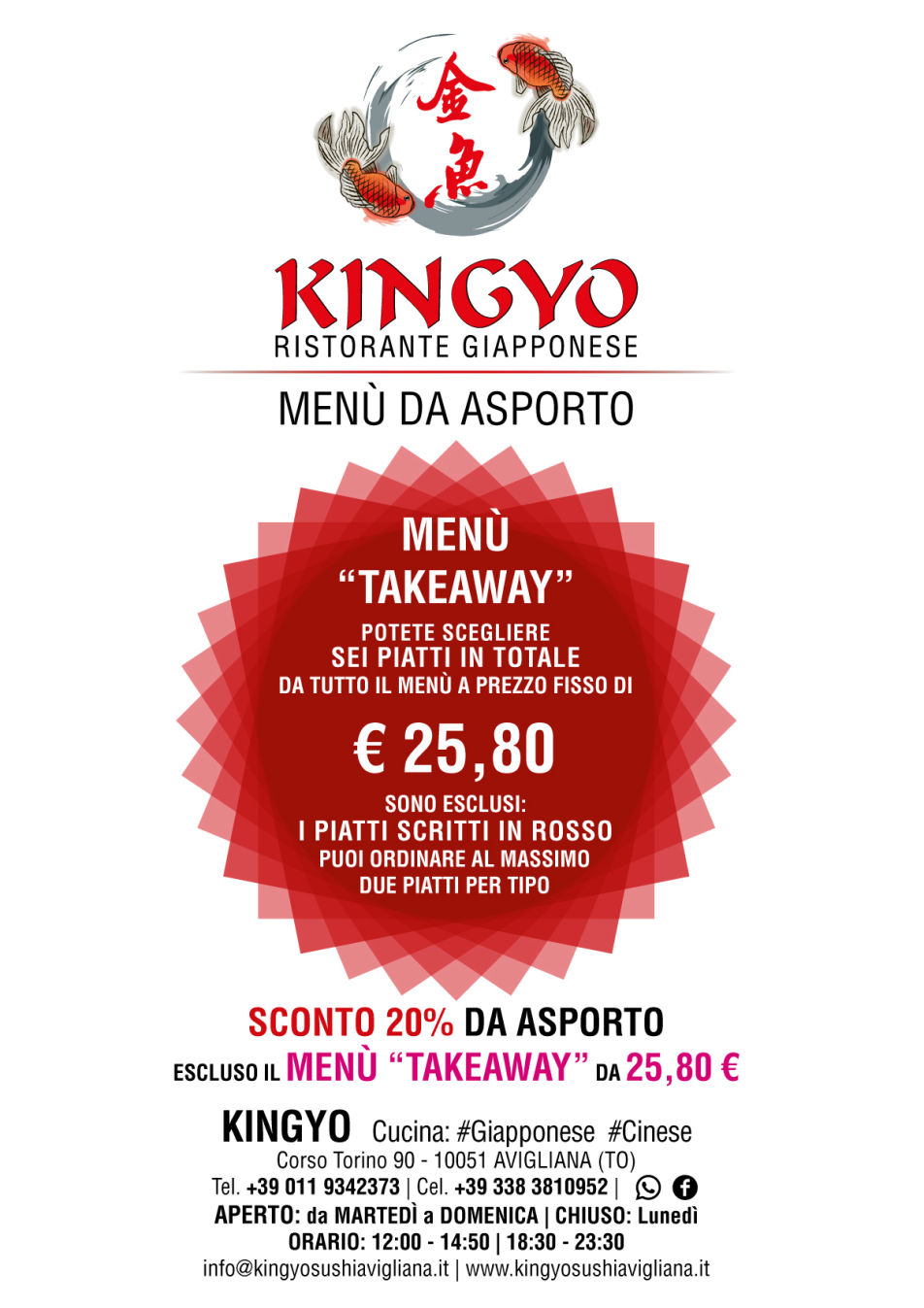 KingYo | Ristorante Sushi | Avigliana TO | Menù Takeaway